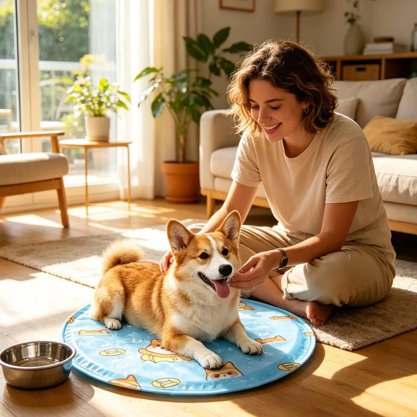 Dog Cooling Gel Mat Comfortable Soft Non-Slip Gel Cooling Dog Beds Sleeping Pad for Car Trip Park Beach Picnic Balcony Lawn