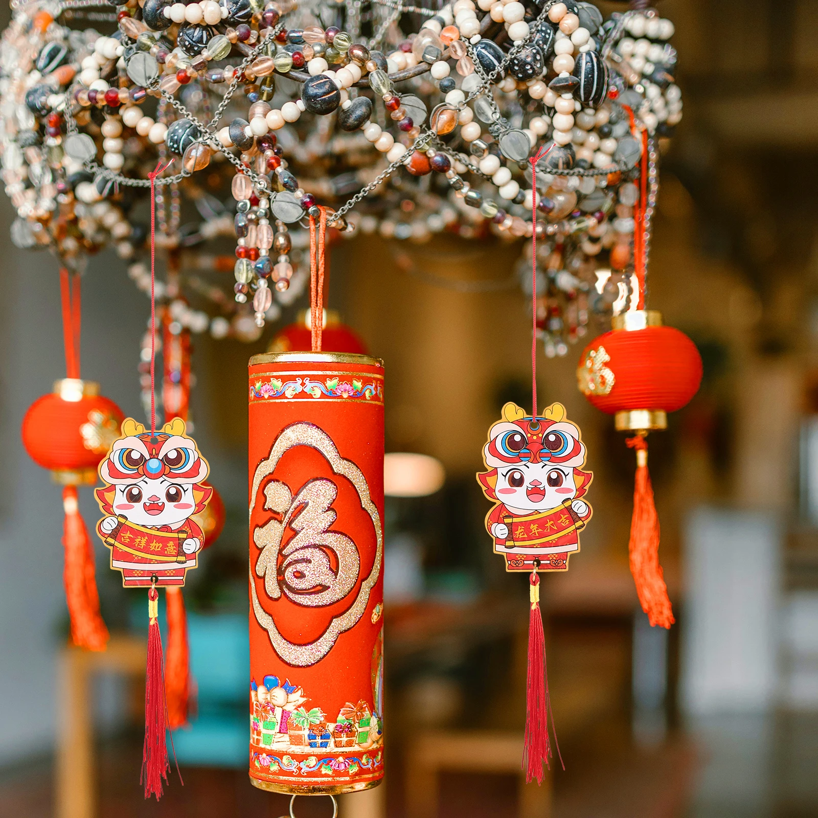 6Pcs Lucky Money Tree Hanging Decor Traditional Chinese Ornaments for Home Shop Office New Year Decoration 2024 Festival