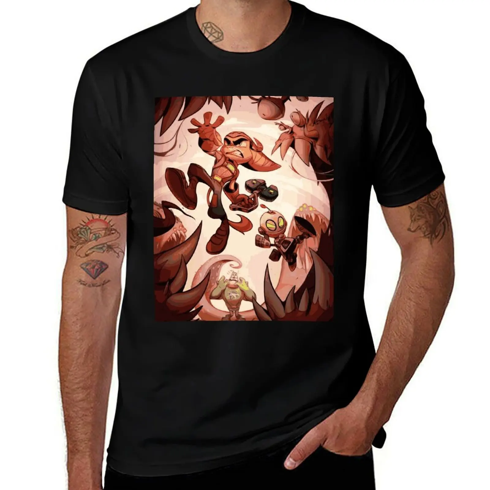 

Ratchet and Clank Ready to Fight T-Shirt Work Basic Short Sleeve Top