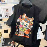 Oversized Sleeveless Graphic T Shirt Zootopia Nick Judy Print Vintage Wash Men's Tank Top Women Y2K Summer Gym Clothes Tees Vest