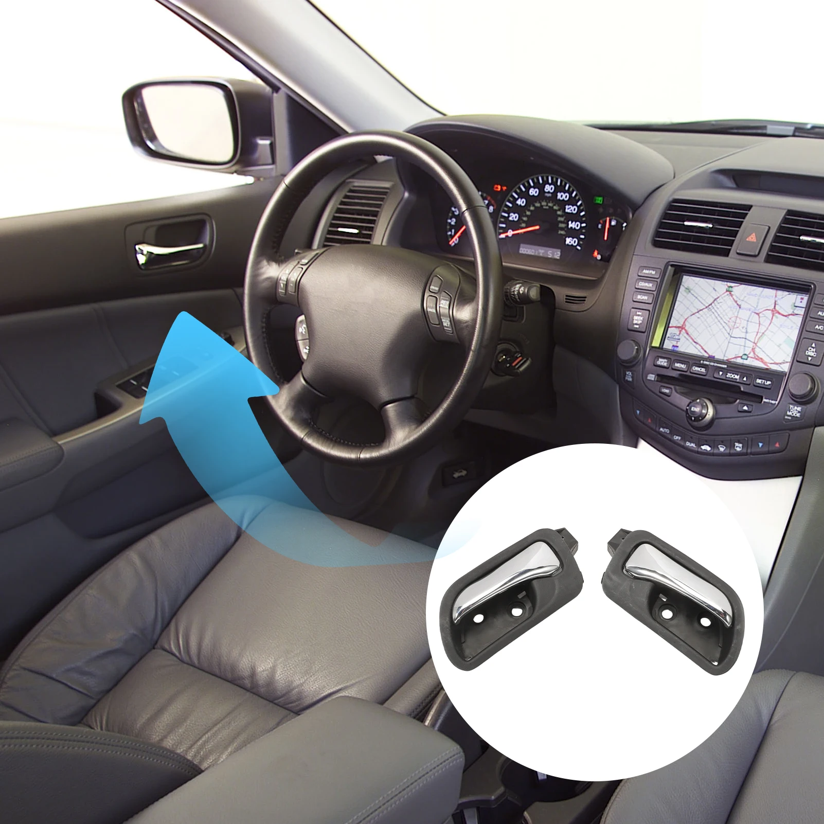 

4 шт. HO1353132 левая и правая сторона хромированные внутренние дверные ручки 79542 72160SDAA02ZC для Honda Accord Sedan 2003-2007 гг.