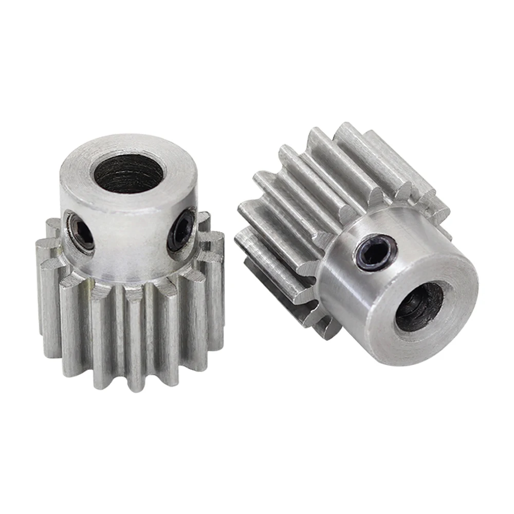 2 PCS 1M17T Spur Gear Bore size 4/5/6.35/7/8/10 mm Teeth Outer Diameter 19 mm Low Carbon Steel Material High Quality For Motor