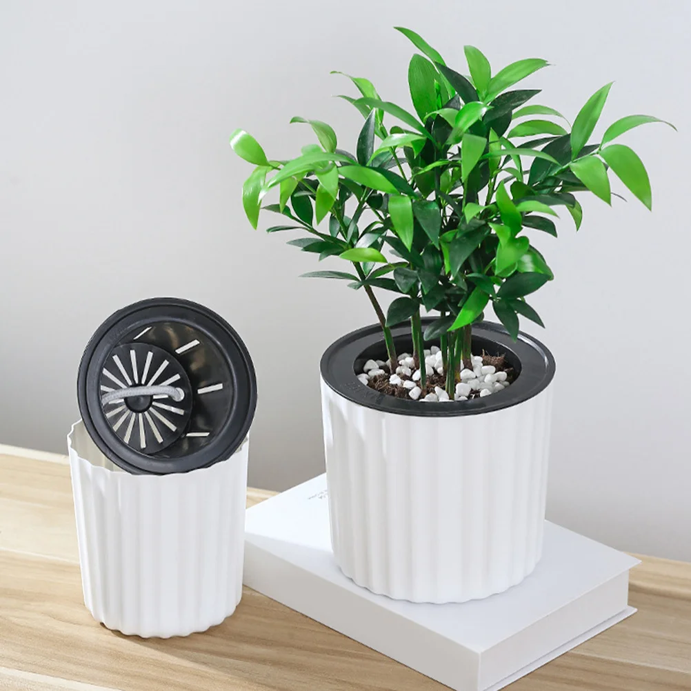 

4Pcs Self Watering Planter Pot Plastic Automatic Watering Flower Pot Indoor Outdoor Succulent Container Home Plant Decor