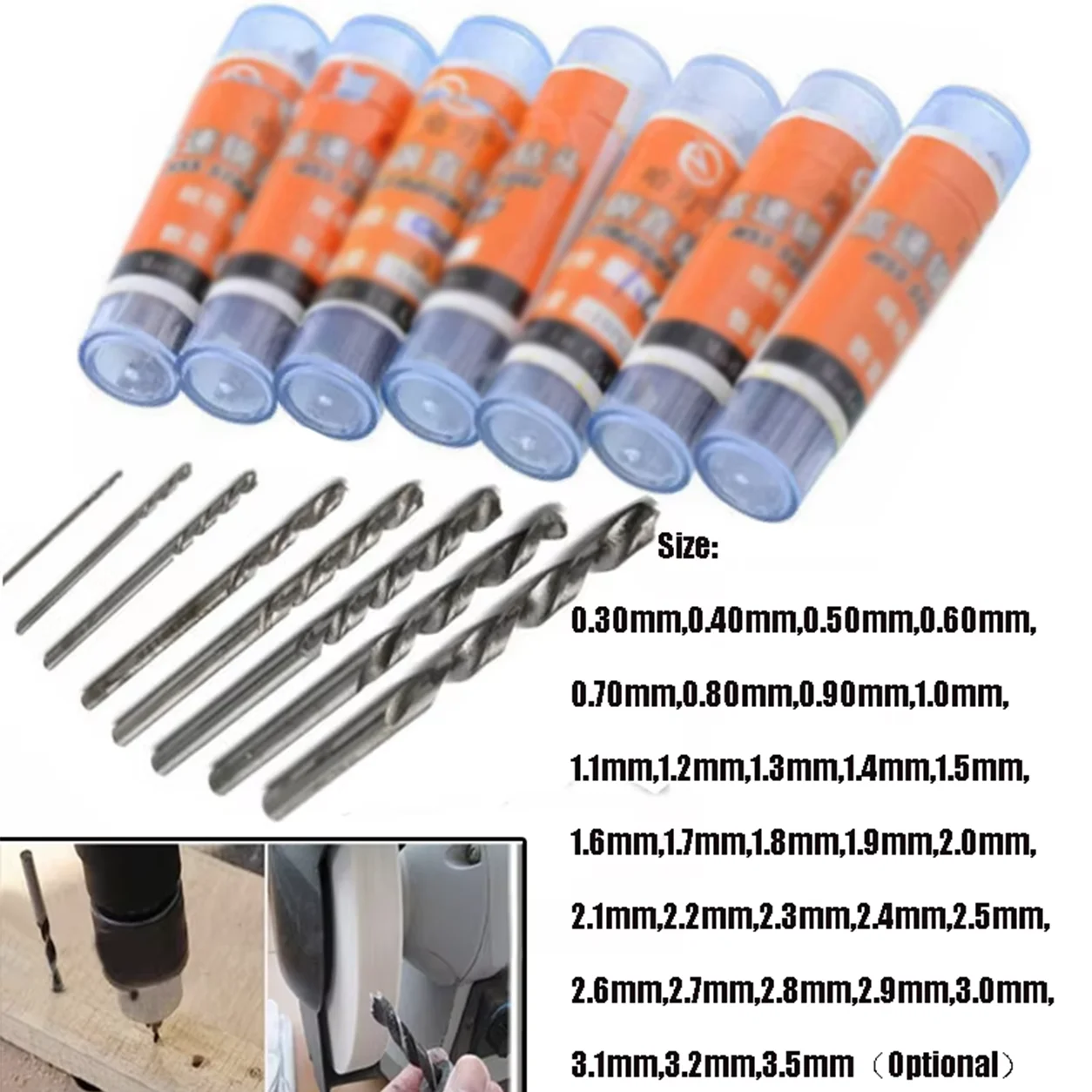 10PCS High Quality HSS Straight Shank Twist Drill 0.3-3.5 mm Drill Bit Set Twist Drill Bits For Steel Plastic Wood Drilling