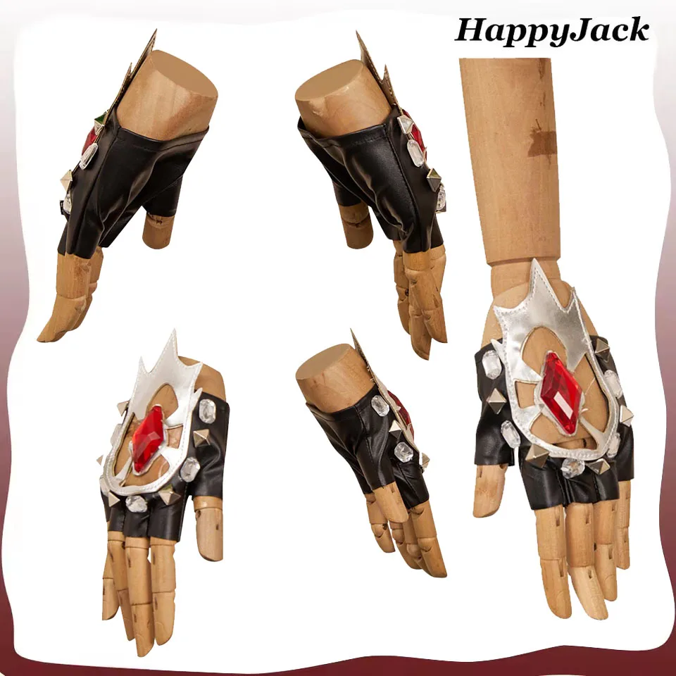 

Mira Cosplay Gloves Demons Cartoon Hunters Disguise Women Short Half Finger Gloves Halloween Carnival Costume Accessories Gifts