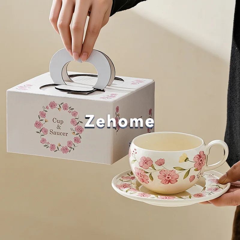 Idyllic Exquisite Ceramic Cup & Saucer Set, Afternoon Tea Latte Gift Mug