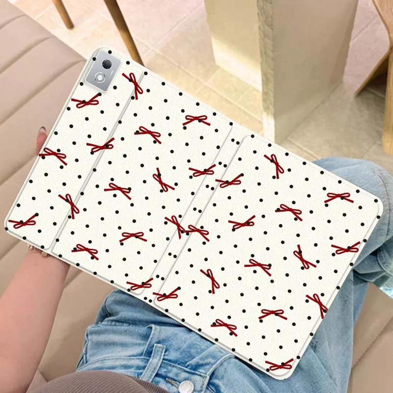 

Чехол для планшета с леопардовым принтом и бантом для Legion Xiaoxin Pad Y700 K10 M10 P11 K11 Pro Plus 10.6 11.5 дюймов 2021 2023 2025