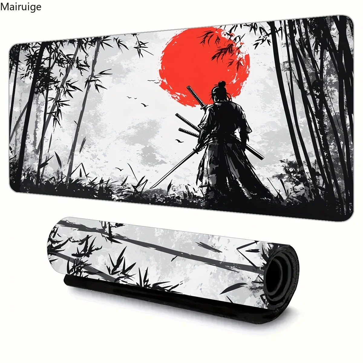 

Коврик для мыши с изображением японского самурая, офисный настольный коврик, компьютерные аксессуары, моющаяся противоскользящая резина с прецизионным замком