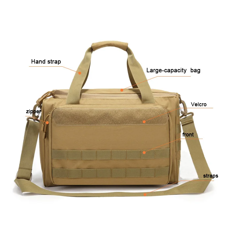 Range Bag Outdoor Hunting Training Shooting Molle Gun Bags Climbing Hiking Camping Large Capacity Handbag