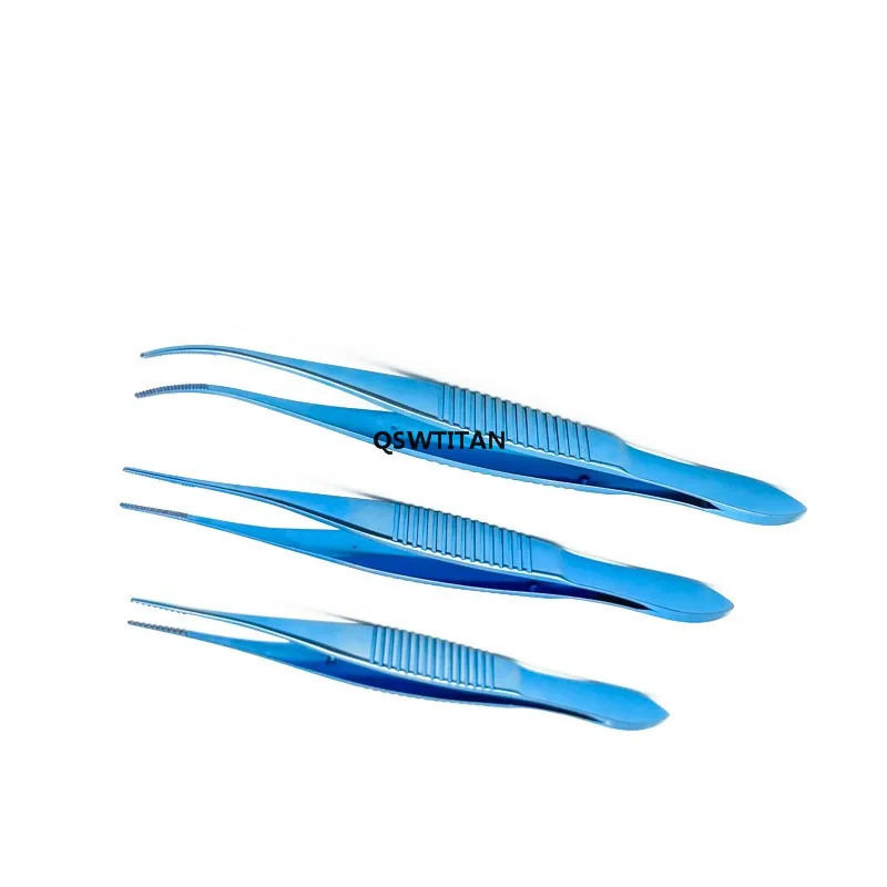 100mmロングチップティッシュピンセット-チタン製眼科結膜組織鉗子-眼科手術器具