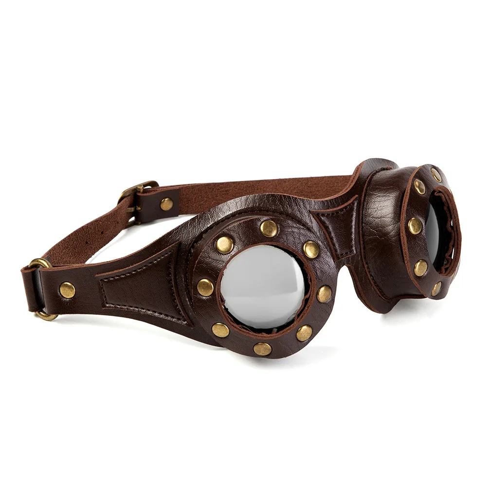 Halloween Steampunk Goggles Industrial Vintage Gothic Goggles with Adjustable Strap Removable Lenses Cosplay accessories