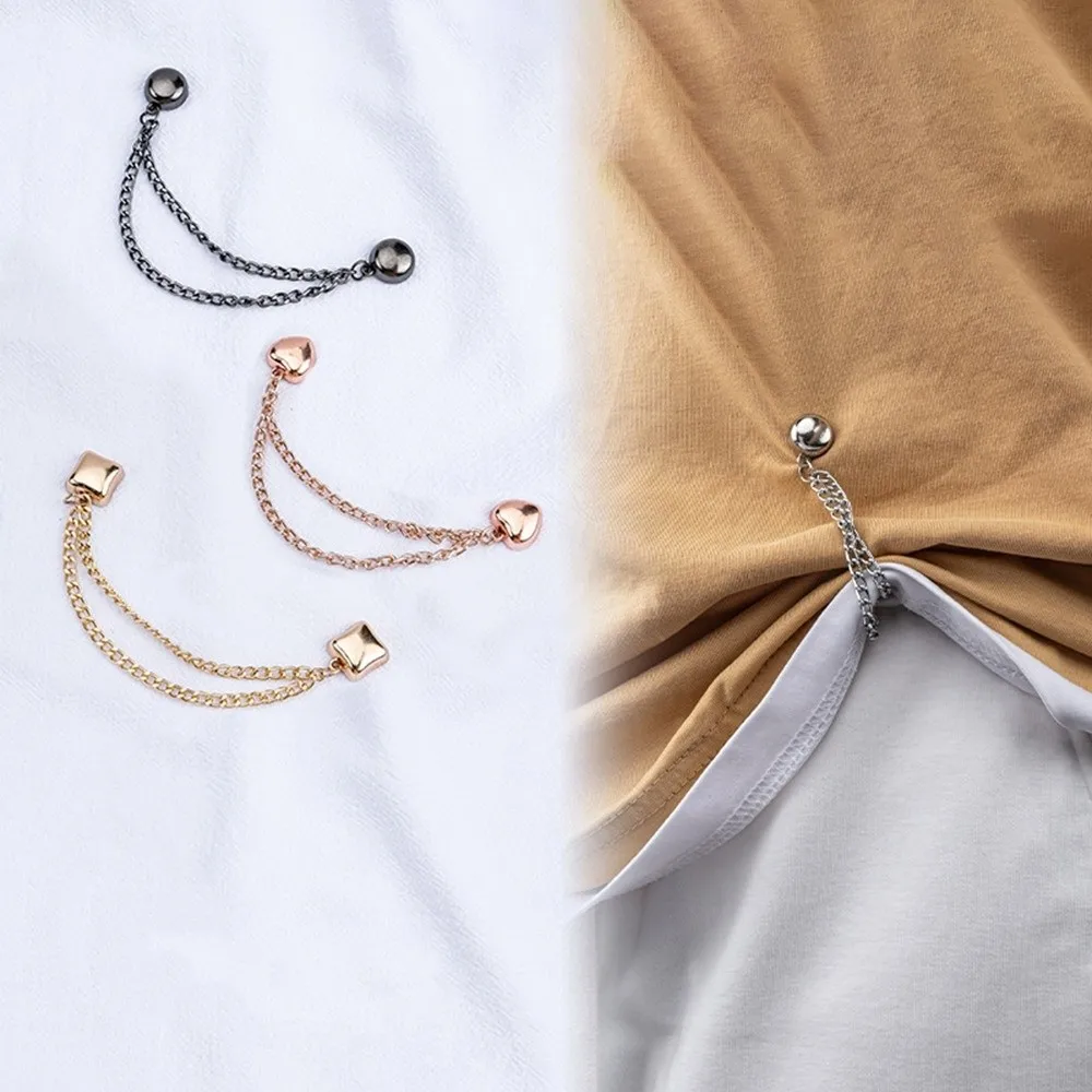 1pc New Rolled Edge Leg Fixing Clip Strong Magnetic Suction Adjustable Leg Buckle Seamless Chain Magnetic Suction Sleeve Shirt