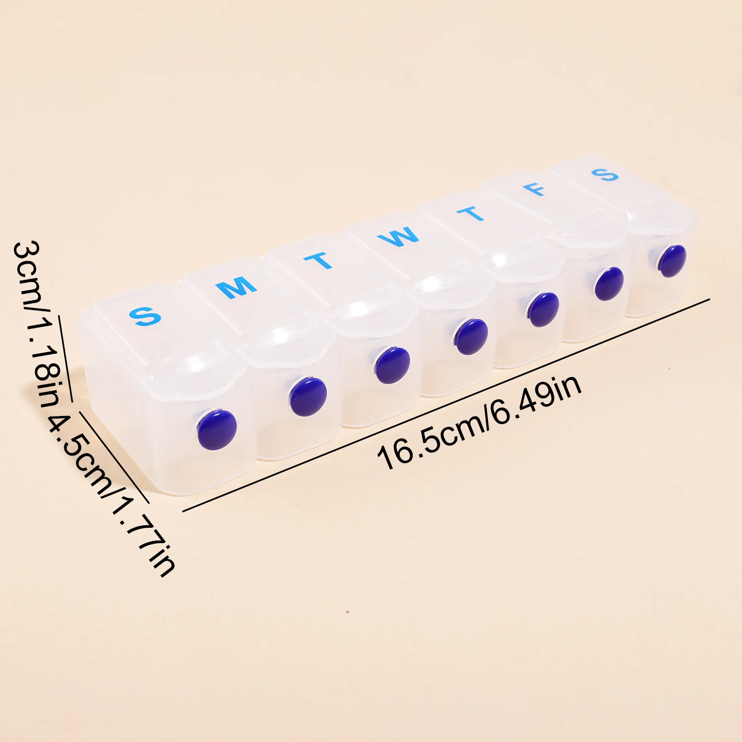 7 Day Weekly Pill Organizer 7 Grids, Transparent Pill Box With Day Labels, Portable Medicine Vitamin Storage For Travel Home Use