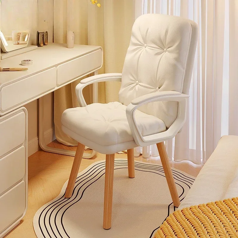 Stable Durable Makeup chair backrest girl bedroom dressing stool premium manicure chair solid wood chair