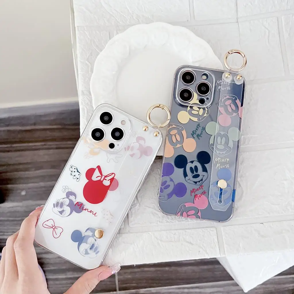 Minnie Head For Motorola Moto G14 73 12 23 53 72 32 42 62 5G 52 82 22 71 31 41 51 60 50 30 9 5s Case Wrist Strap Holder