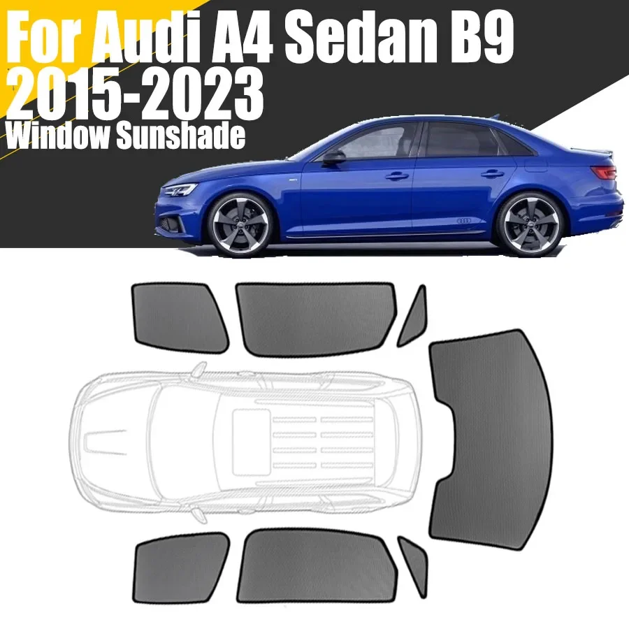 

Магнитный автомобильный солнцезащитный козырек на заказ для Audi A4 Sedan B9 2015-2023, сетчатая занавеска, занавеска на лобовое стекло