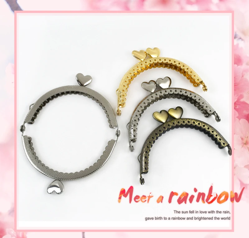 1/2/5/10 Stück 8,5 cm geprägte Metalltaschen Griff Geldbörse Rahmen Kuss Verschluss für Münze Brieftasche DIY handgemachte Nähen Klammern Tasche Zubehör – Detail 3