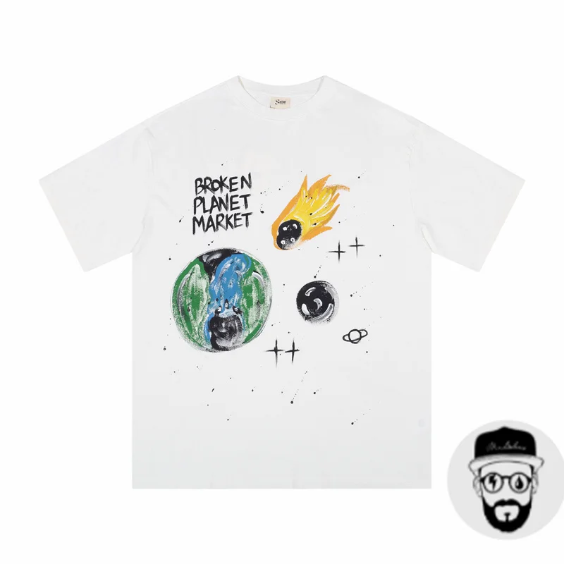 

Бесплатная доставка, Мужская футболка в стиле Сен, свободная футболка из мытого хлопка высокого качества с граффити