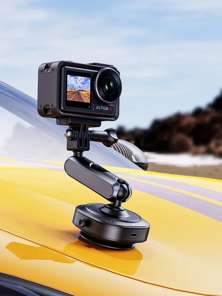 Elektryczny uchwyt samochodowy z zasysaniem próżniowym |   360 °   Regulacja + aluminium |   Kompatybilny z seriami DJI/AKASO/GoPro/Insta360 — zdjęcie produktu 7