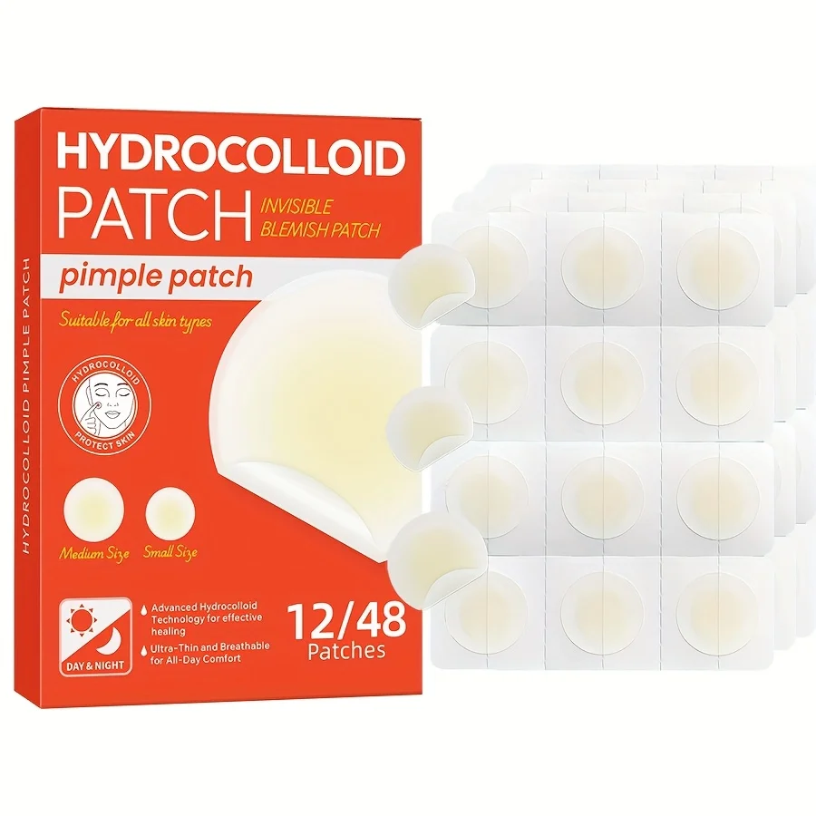 48 PCS Hydrocolloid Acne Patches Provide Invisible Coverage, Facial Acne Patches, Deeply Cleanse Pores and Acne
