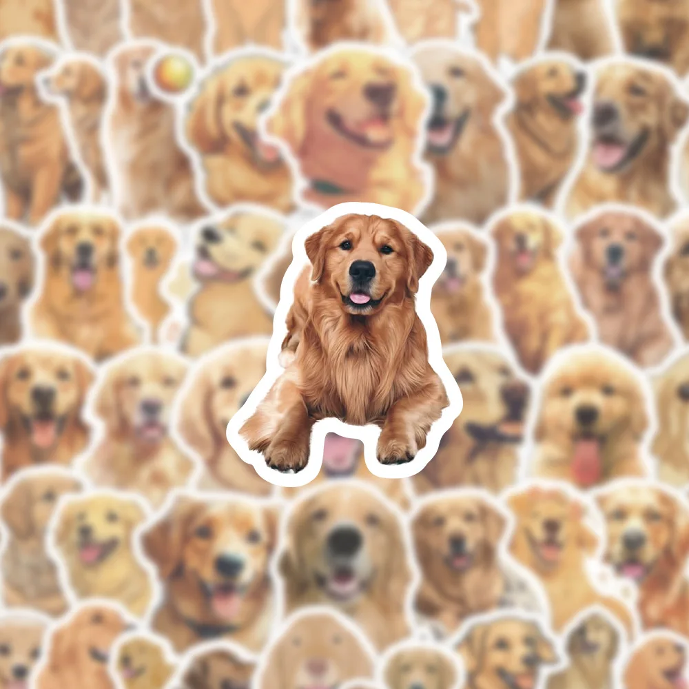 10/60Pcs Pet Dog Golden Retriever Stickers Pack Ipad Laptop Phone Stationery Scrapbooking Supplies DIY Journal Accessories Decal