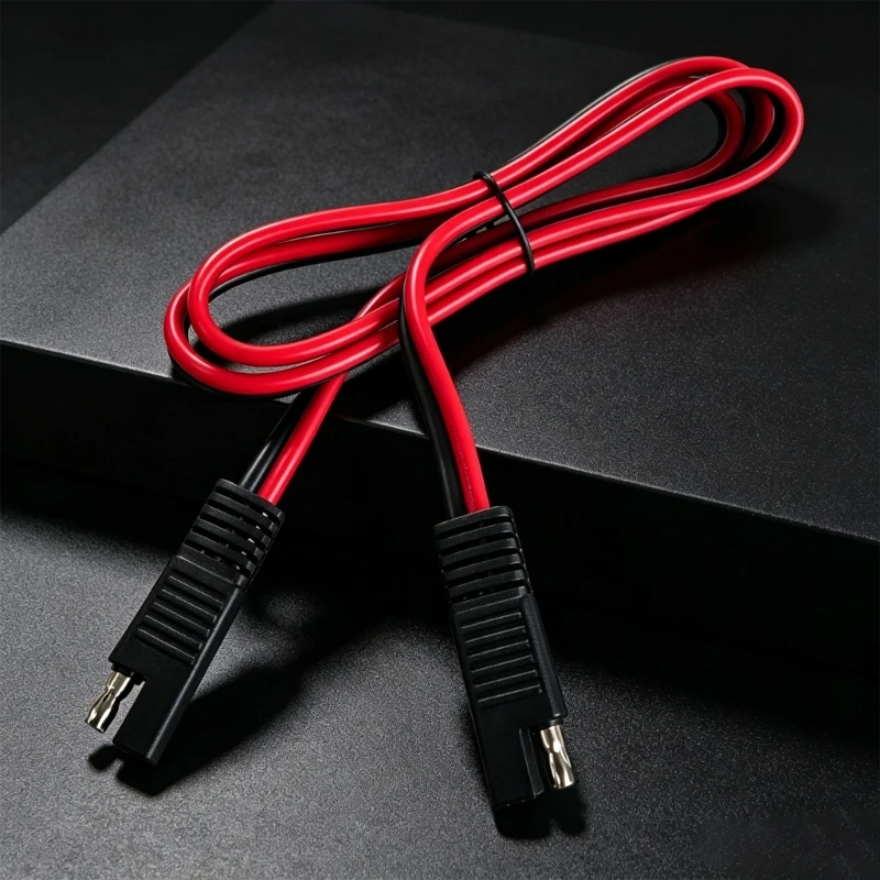 Motorcycle Battery Extension Cable 2 Pin 1 Meter Wire for Solar Battery Routing, Car Power Transfer, Everyday Battery Work and