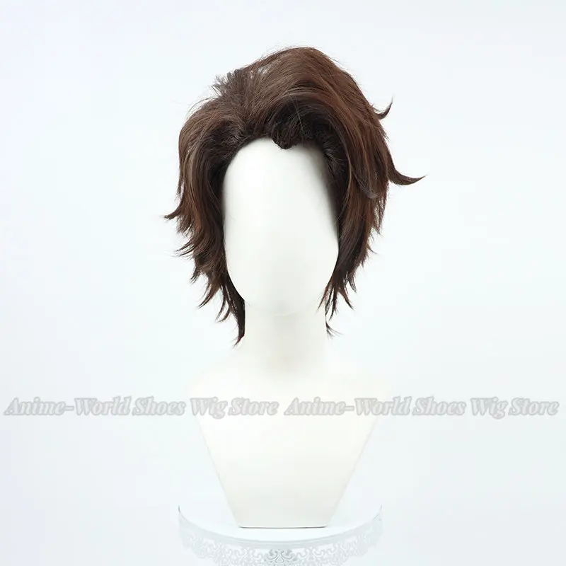 Perruque de Cosplay synthétique courte marron Aizen Sousuke, cheveux de haute qualité pour hommes, cheveux de fête d'halloween