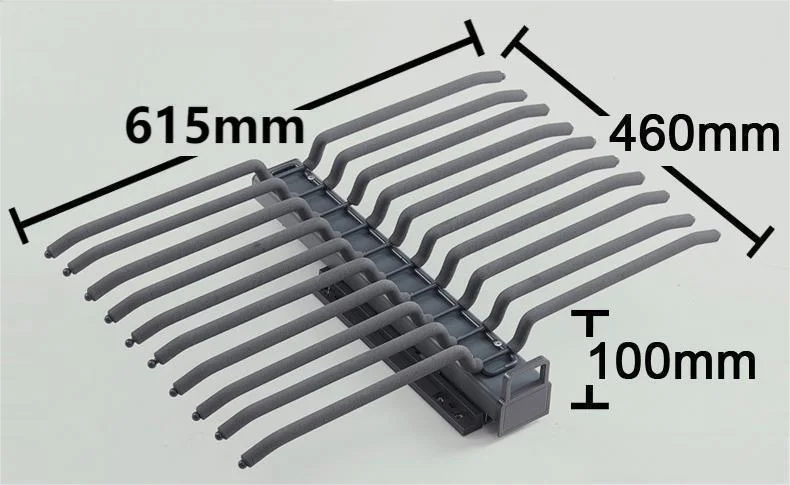 Five Items Wardrobe Top Mounted Double Row Aluminum Alloy Telescopic Pant Rack, Multi-Functional Trousers Storage Hardware