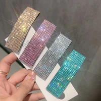 Hermosas horquillas brillantes con diamantes de imitación, pinzas para el cabello rectangulares creativas, accesorios para el cabello para mujer