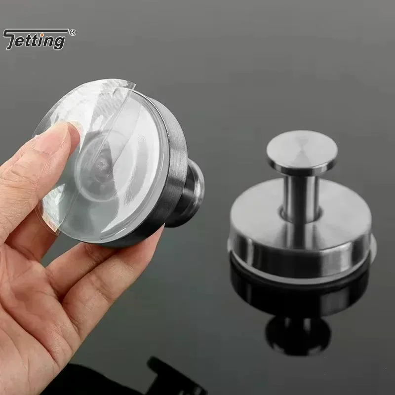 Stainless Steel Suction Cup Hooks Punch-free Wall Mounted Hook Kitchen Bathroom Powerful Vacuum Sucker Hook Towel Hanging Holder view 6