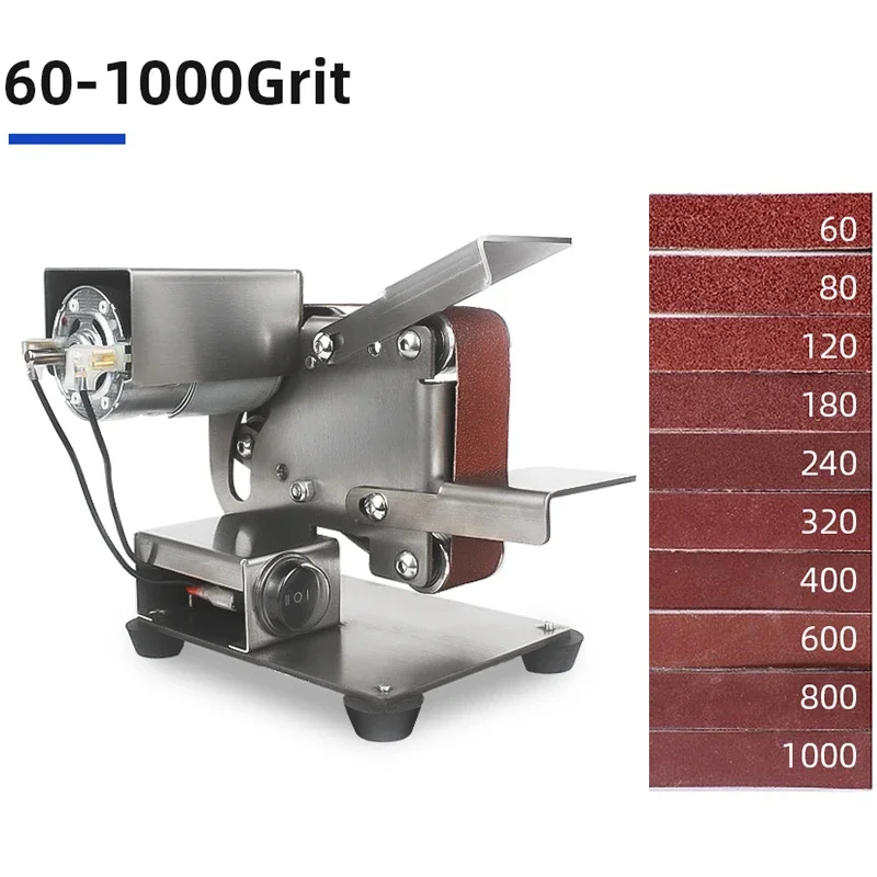 Multifunctional Desktop Micro Electric Belt Sanding Machine 110V-220V DIY Household Polishing Machine Fixed Angle Grinder