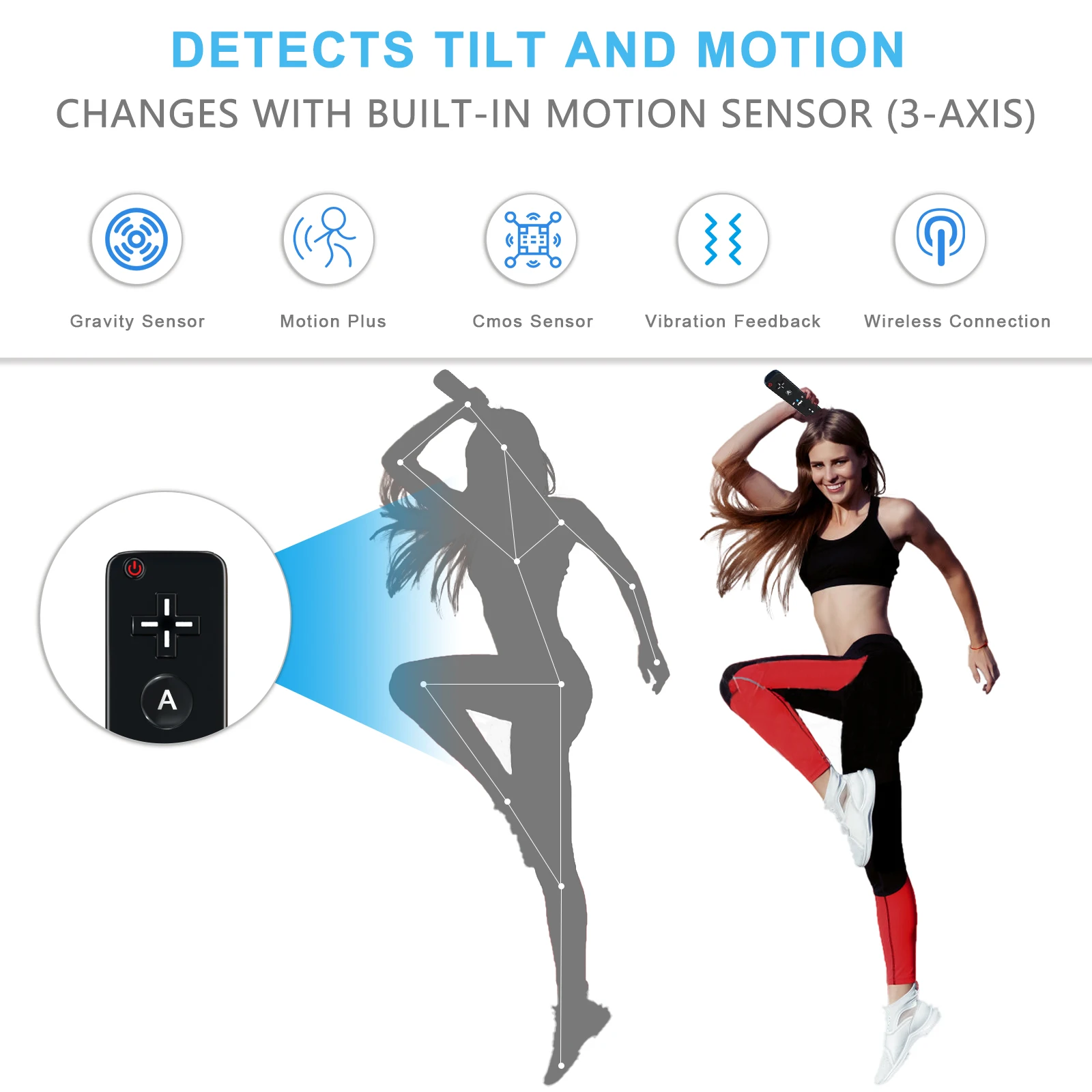 وحدة تحكم عن بعد اختيارية Motion Plus لجهاز التحكم عن بعد Wii مع وحدة تحكم Nunchuck للتحكم في ألعاب Nintendo Wii