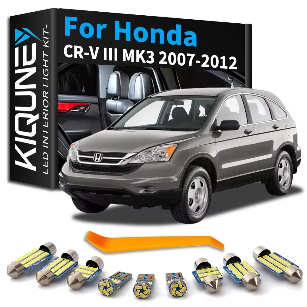 KIQUNE 12Pcs No Error LED Interior Light Kit For Honda CRV CR-V III MK3 2007 2008 2009 2010 2011 2012 Vanity Mirror Trunk Lamp