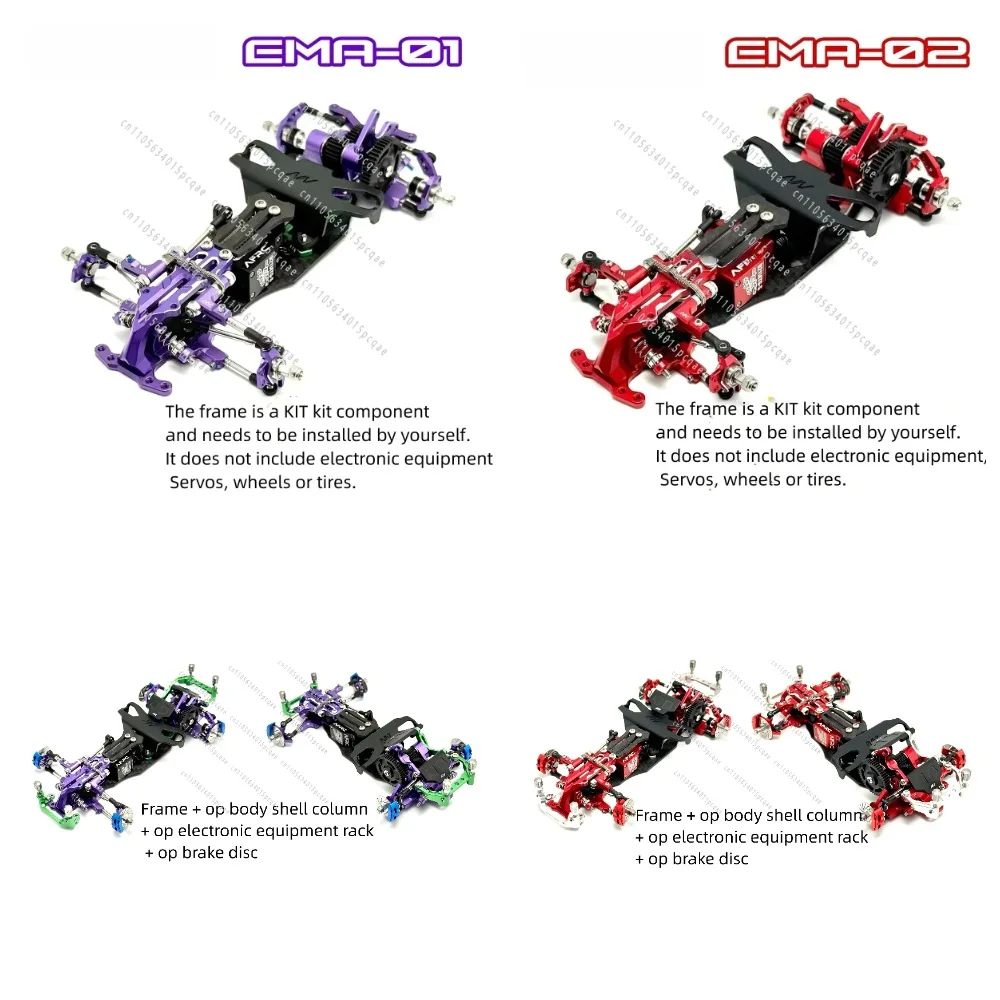 RWD Drift RC Car Frame Chassis for Remote Control Vehicles, 1/24 1/28