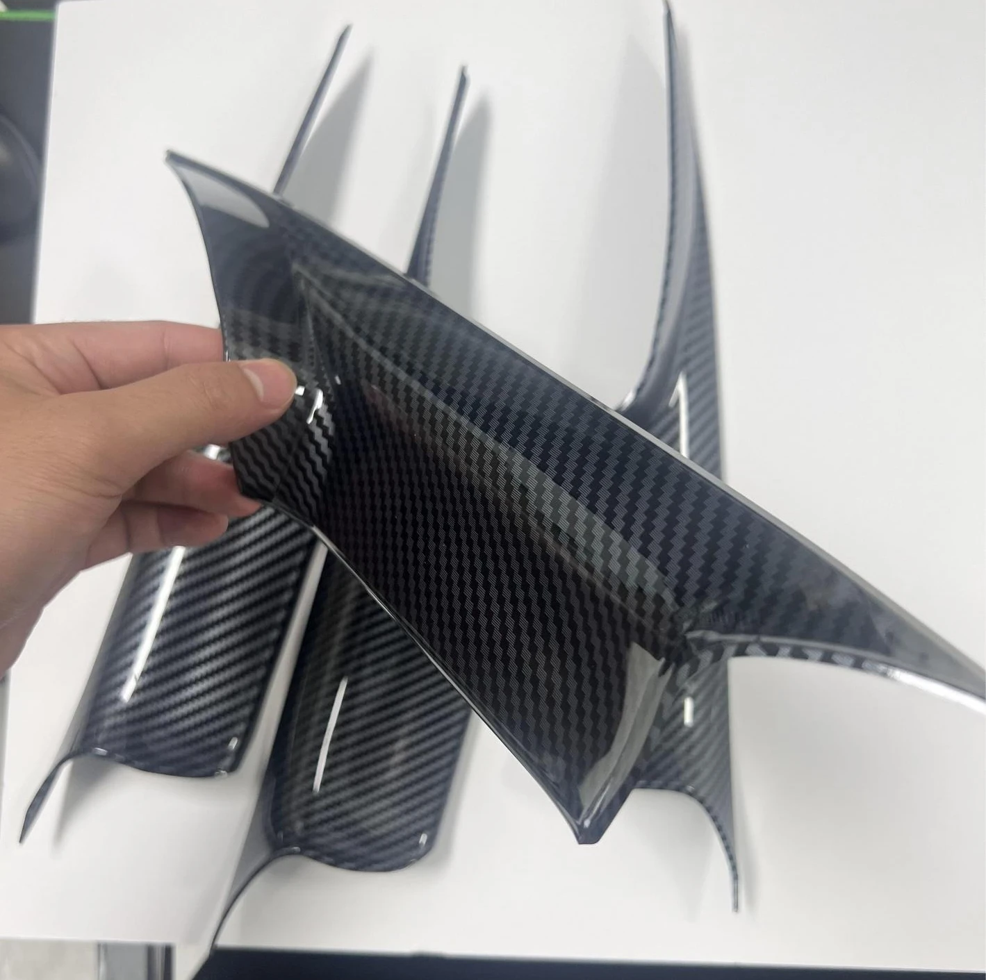 

For BMW F01 7 Series 730 750 2008-2015 Car Interior Door Handle Front Rear Left Right Carbon Fiber Inner Door Panel Handle