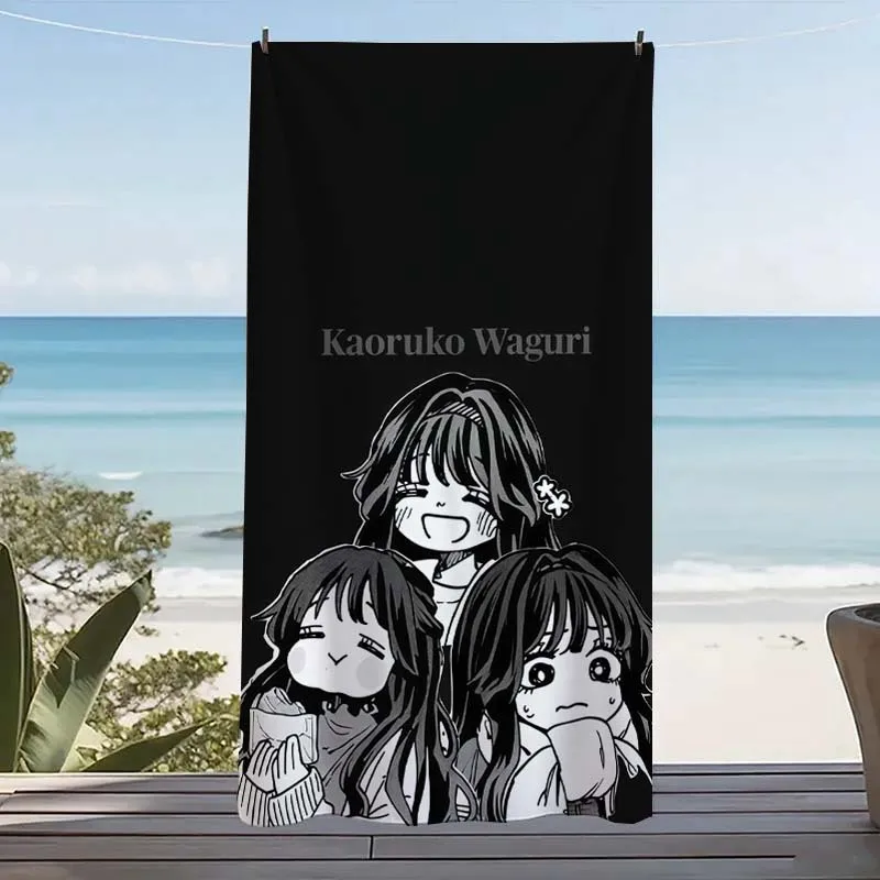 Kaoruko Waguri The Fragrant Flower Blooms with Dignity Anime Beach Towel Serviette de bain en microfibre douce à séchage rapide pour la natation et l'extérieur