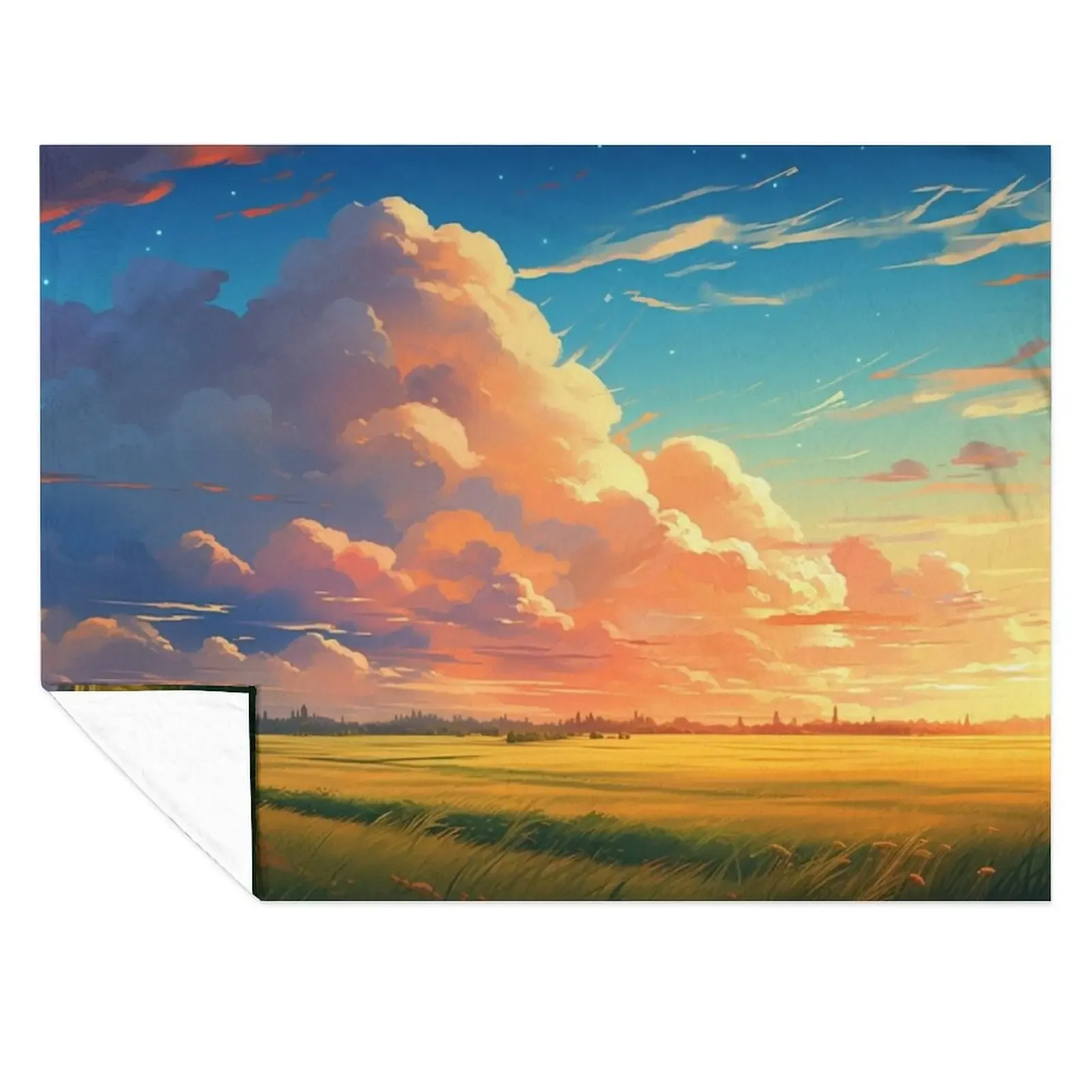

japan anime cloud in wind Throw Blanket Sofas valentine gift ideas Plush Sofa Quilt Blankets