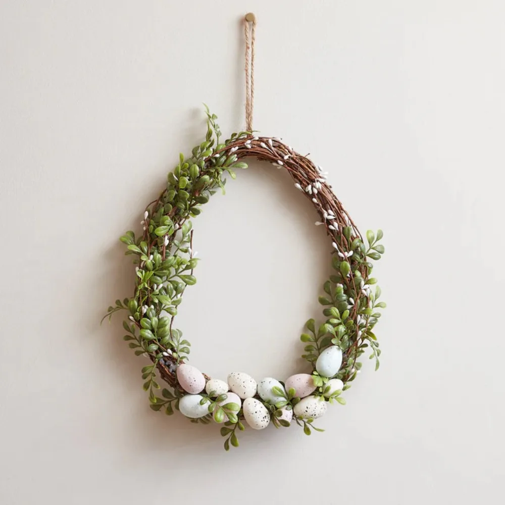

Easter Egg Element Wreath Window Door Garden Gate Decorative Hanging Holiday Party Decor Door Sign Easter Garland