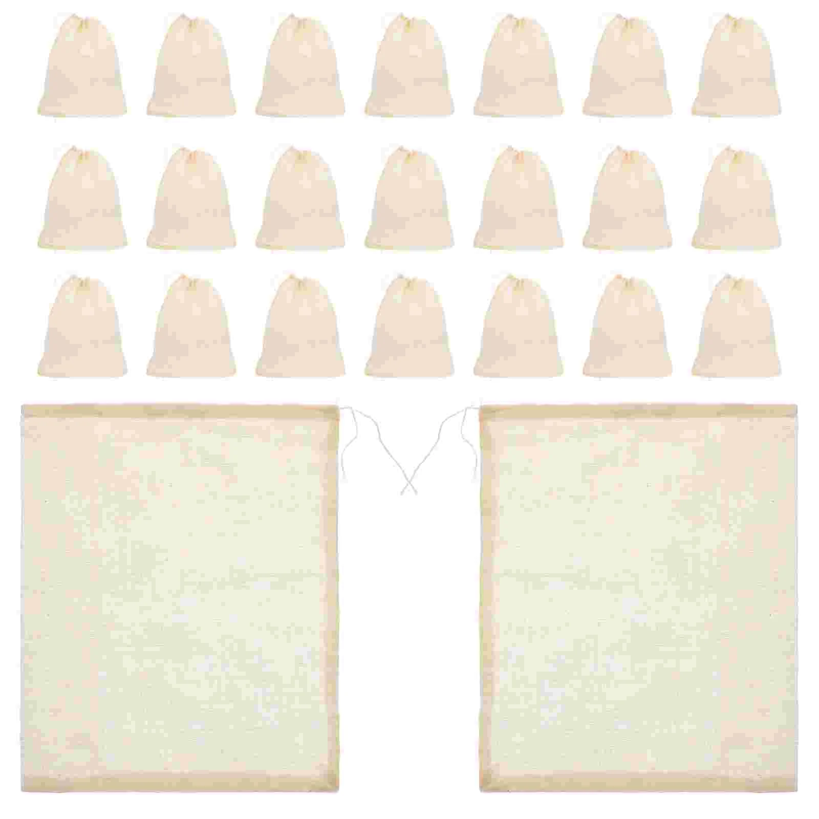 

25 Pcs Cotton Gauze Bag Fillable Tea Bags for Loose Leaf Coffee Pouches Pocket Cheesecloth Straining Cloths Cooking Soup Socks