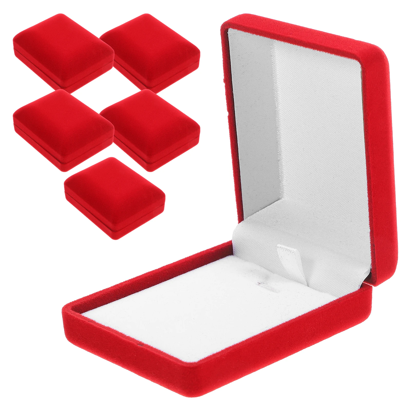 

6 Pcs Jewelry Box Black ABS Flocking Necklace Pendant Storage Display Case ganizer Gift Wedding Engagement Bracelet Holder