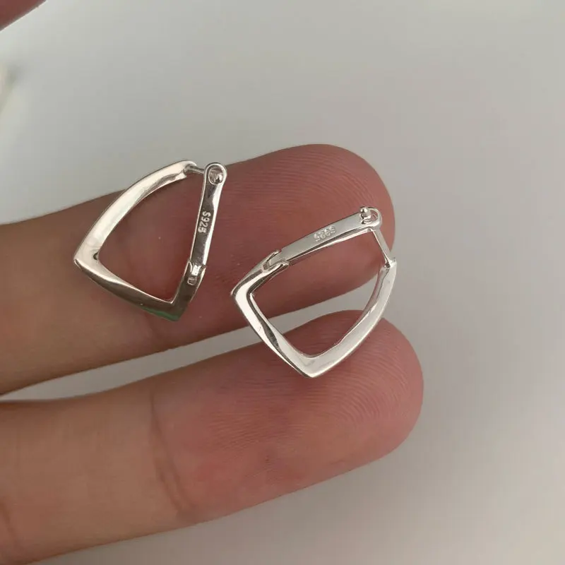 

925 Sterling Silver U-Shaped Geometry Stud Earrings For Woman Vintage Wedding Luxury Jewelry Prevent Allergies