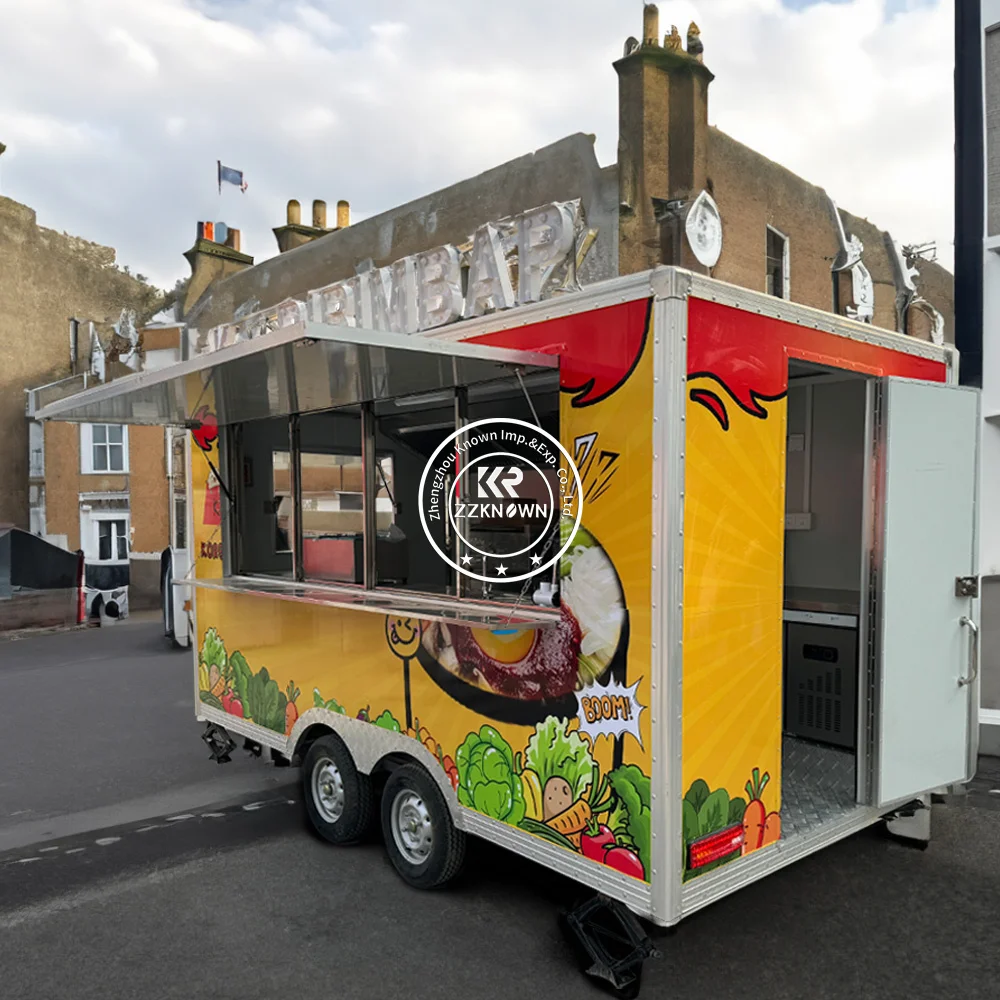 رائجة البيع تقديم الطعام شاحنة طعام هوت دوج الآيس كريم عربة المطبخ المحمول معدات المطبخ المخصصة الغذاء شاحنة مقطورة