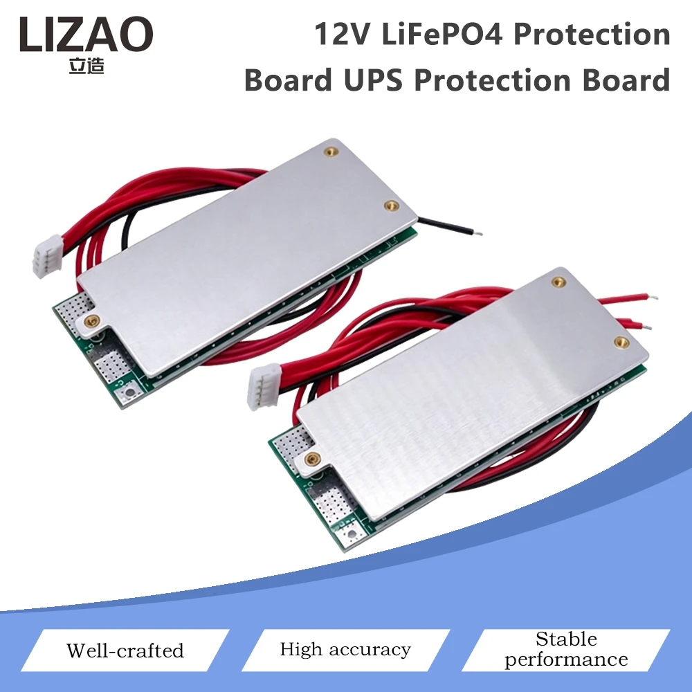12V LiFePO4 Battery Protection Board 4S/3S Lithium Iron Phosphate UPS BMS Circuit Board Aluminum Heat Sink