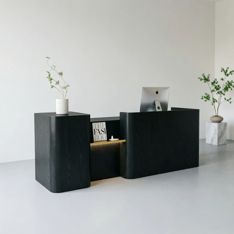 

Business Custom Wood Reception Desks Beauty Modern Restaurant Luxury Reception Desk Commercial Office Rezeptionstheke Furniture