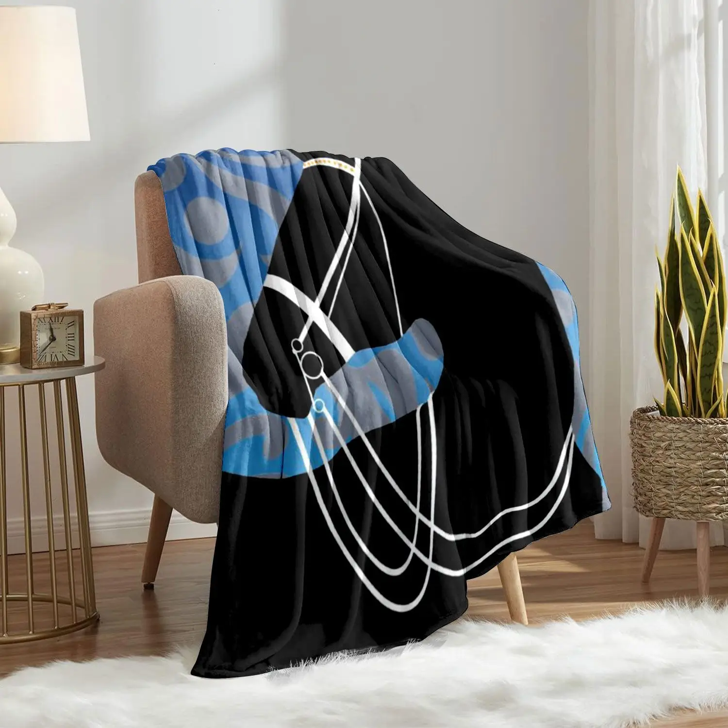 High-end horse digital printing soft and comfortable sofa blanket velvet blanket for afternoon nap dormitory cover office