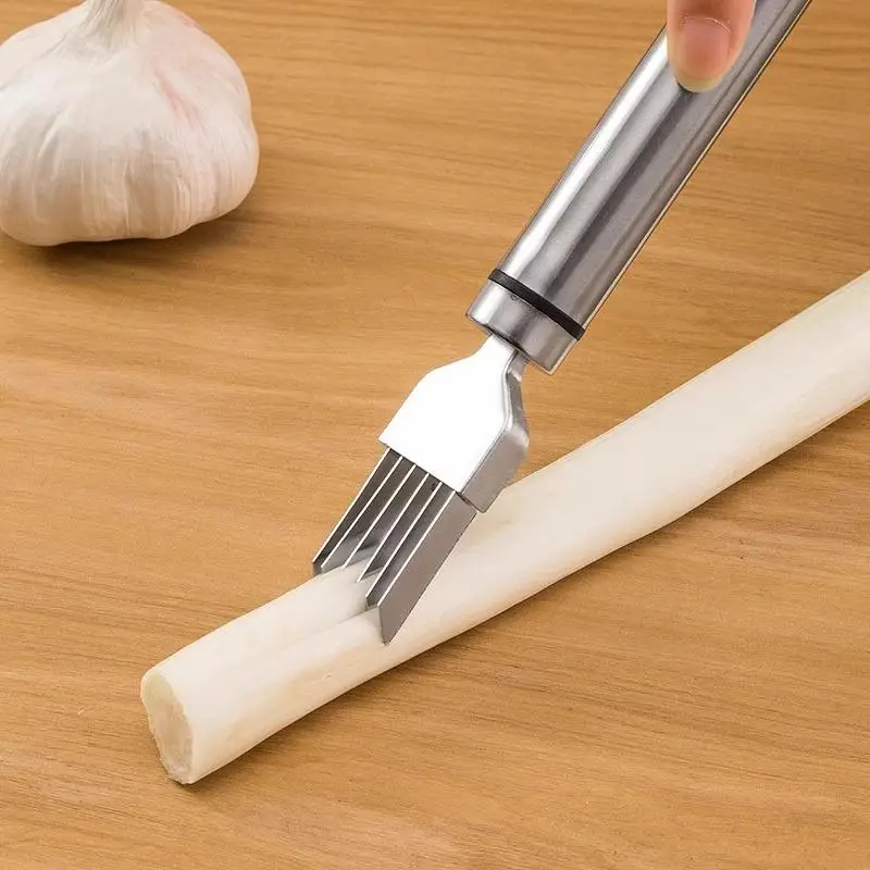 Kitchen Shred Silk The Knife, Stainless Steel Chopped Green Onion Knife, Curved Handle Design, Food Speedy Chopper Green Onion
