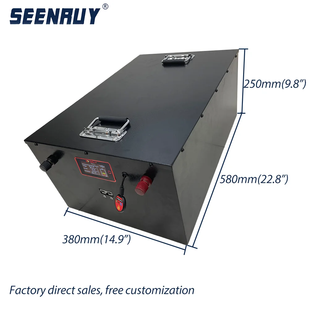 SEENRUY-Batería de titanato de litio LTO 22S, Sistema Solar para motocicleta, triciclo y Scooter, 2,4 V, 52v, 80Ah