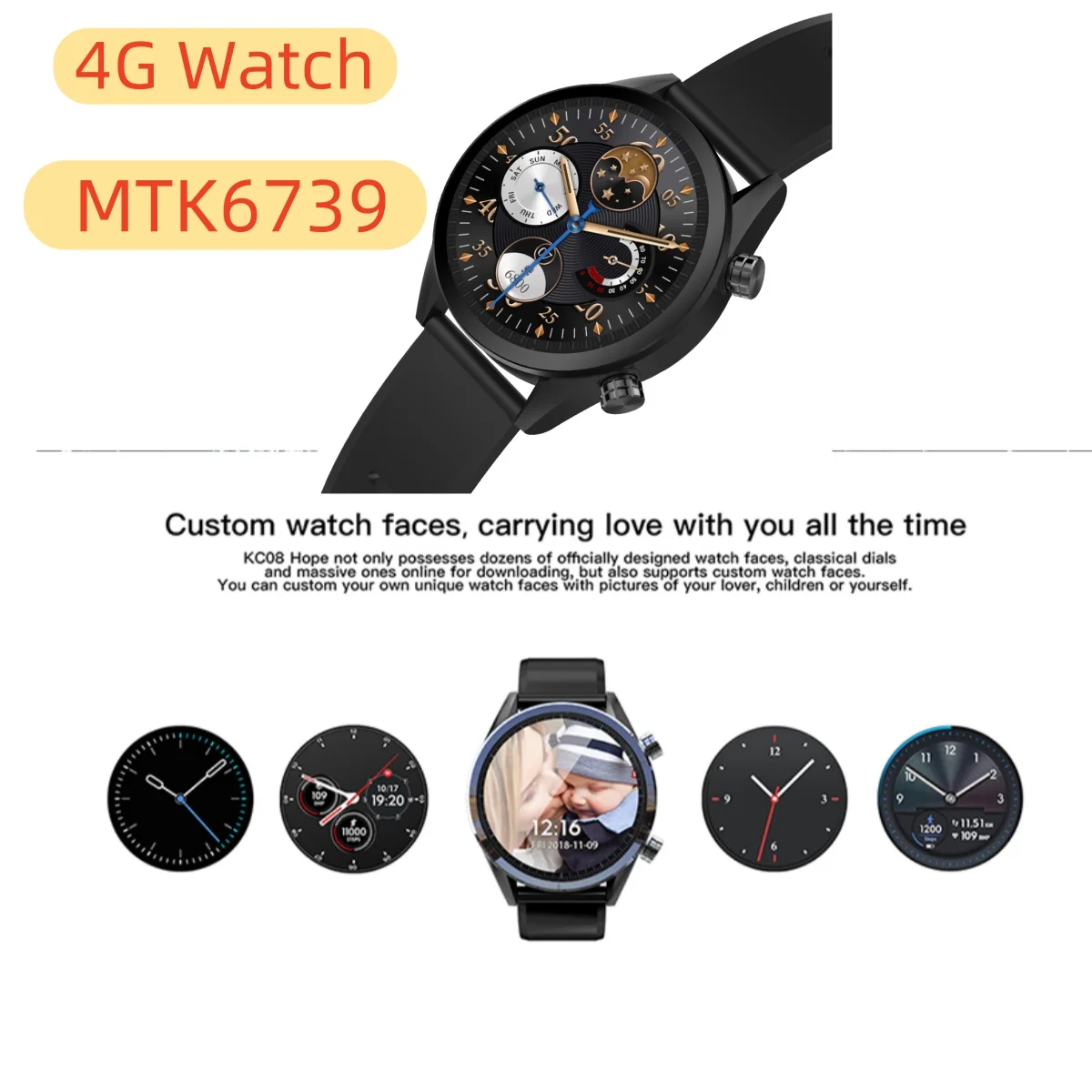 MTK6580 4G Smart Watch Men Women 1.39