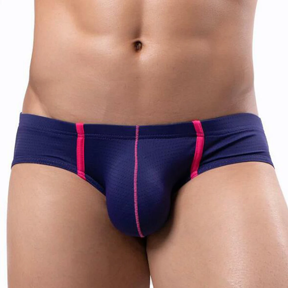 Homens sexy cuecas macias respirável malha underwear bulge bolsa cuecas de cintura baixa calcinha masculina confortável calcinha lingerie