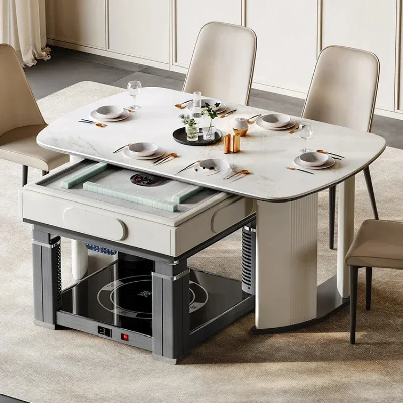 Multifunctional heating island table solid wood table mahjong table automatic household bass mahjong machine